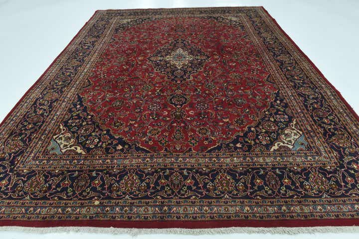 9' 9 x 12' 7 Hand Knotted Mashad Persian Wool Rug
