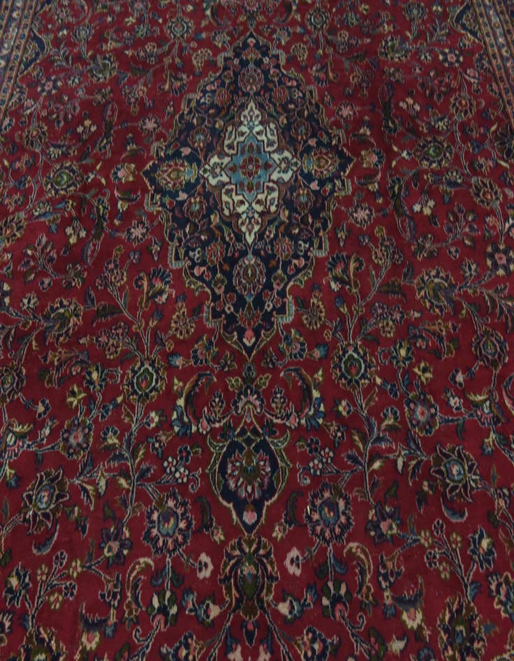 Detail image of 9' 9 x 12' 7  Hand Knotted Mashad Persian Wool Rug