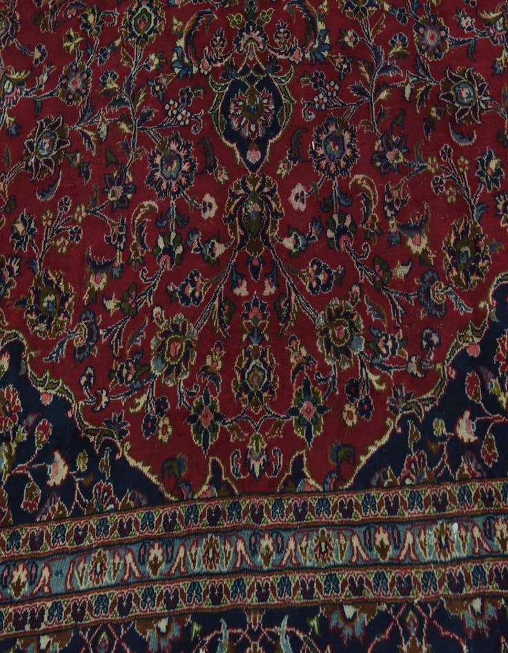 Detail image of 9' 9 x 12' 7  Hand Knotted Mashad Persian Wool Rug