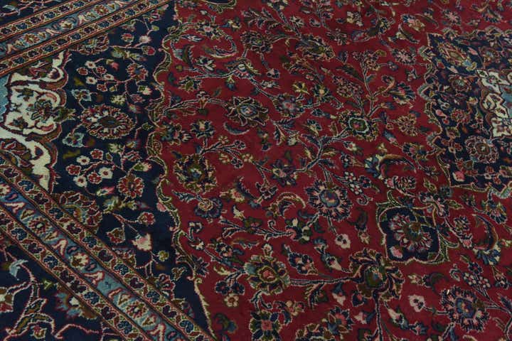 9' 9 x 12' 7 Hand Knotted Mashad Persian Wool Rug