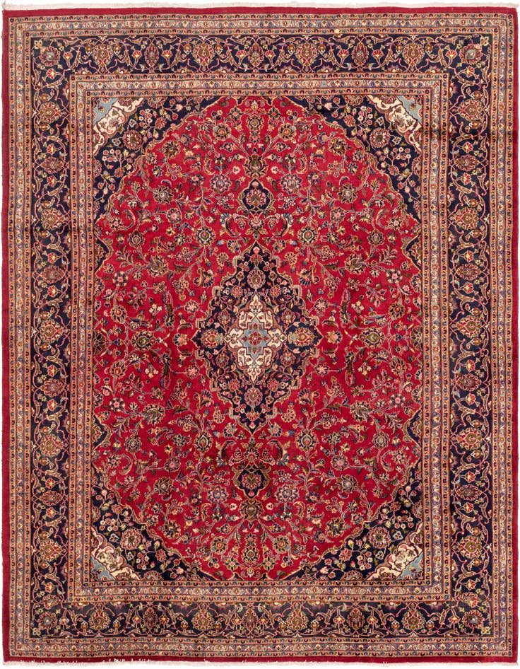 Detail image of 9' 9 x 12' 7 Hand Knotted Mashad Persian Wool Rug