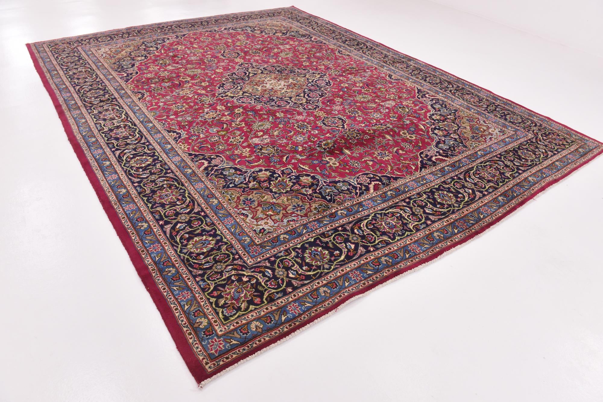 300cm x 390cm Hand Knotted Mashad Persian Wool Rug