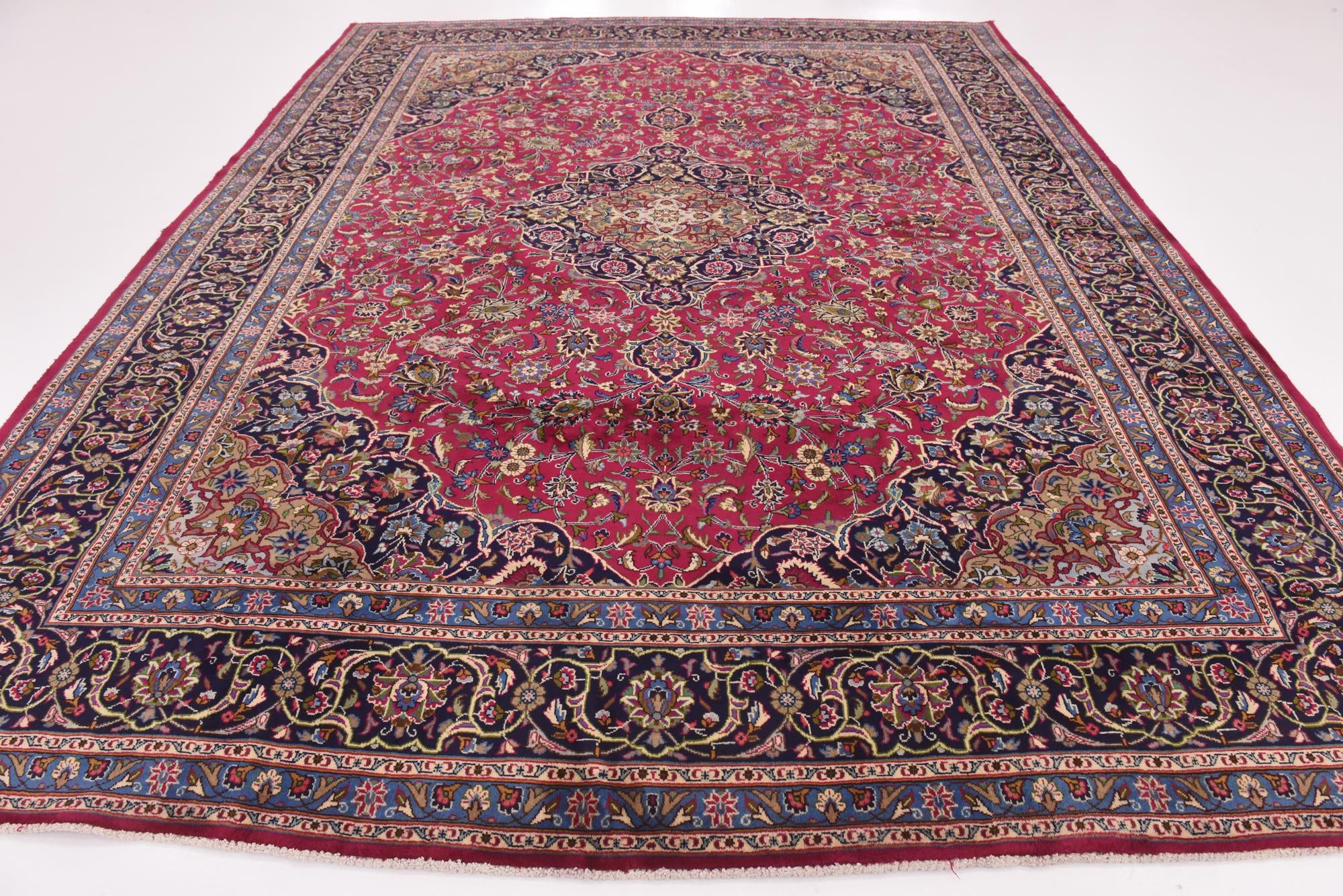 300cm x 390cm Hand Knotted Mashad Persian Wool Rug