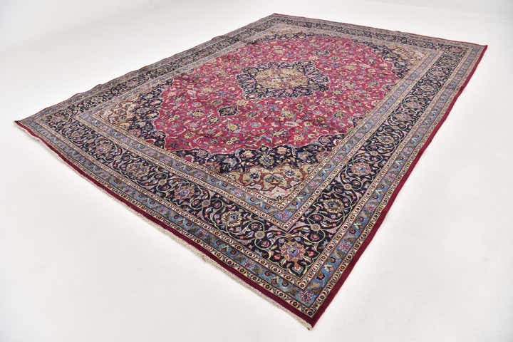 9' 8 x 13' Hand Knotted Mashad Persian Wool Rug
