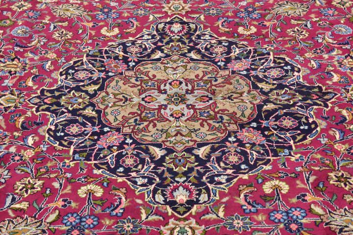9' 8 x 13' Hand Knotted Mashad Persian Wool Rug