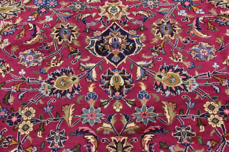Detail image of 9' 8 x 13' Hand Knotted Mashad Persian Wool Rug