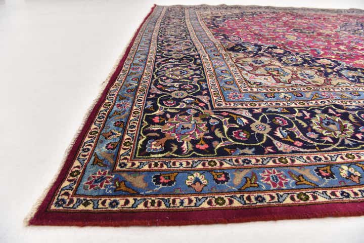 9' 8 x 13' Hand Knotted Mashad Persian Wool Rug