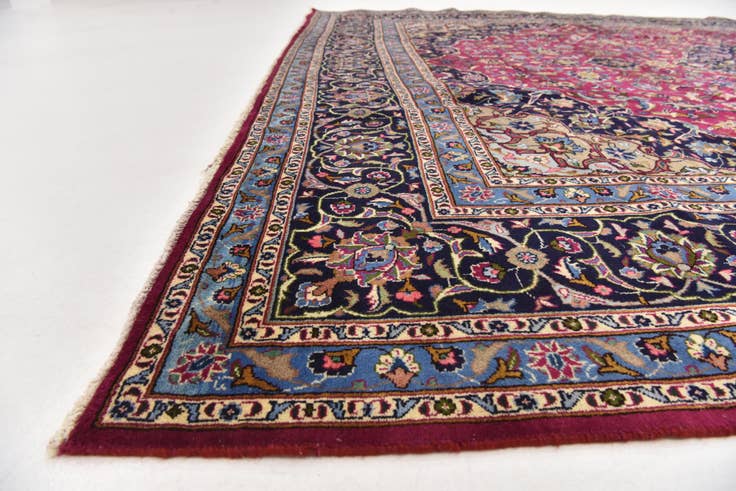 Detail image of 9' 8 x 13' Hand Knotted Mashad Persian Wool Rug