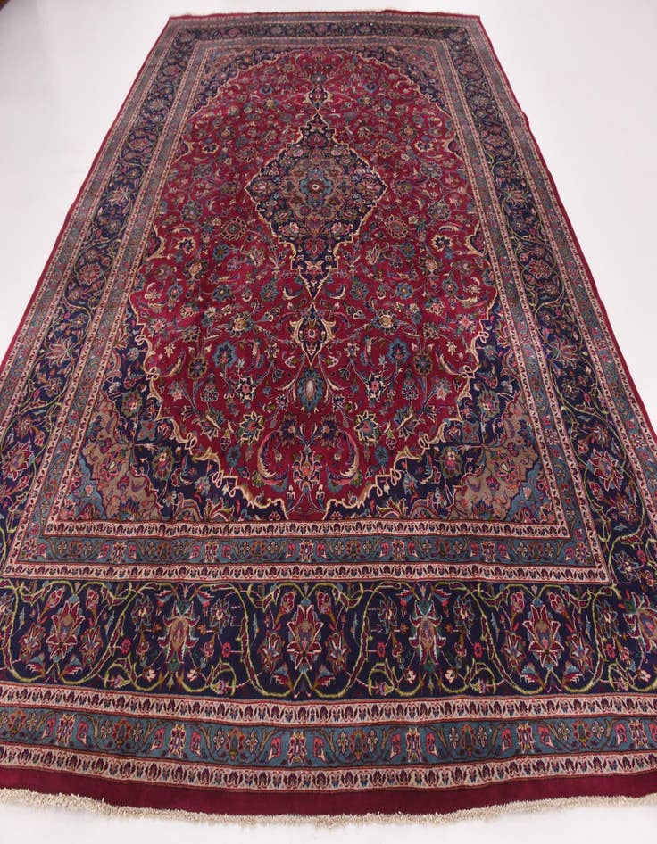 Detail image of 10' 2 x 13' 3  Hand Knotted Mashad Persian Wool Rug