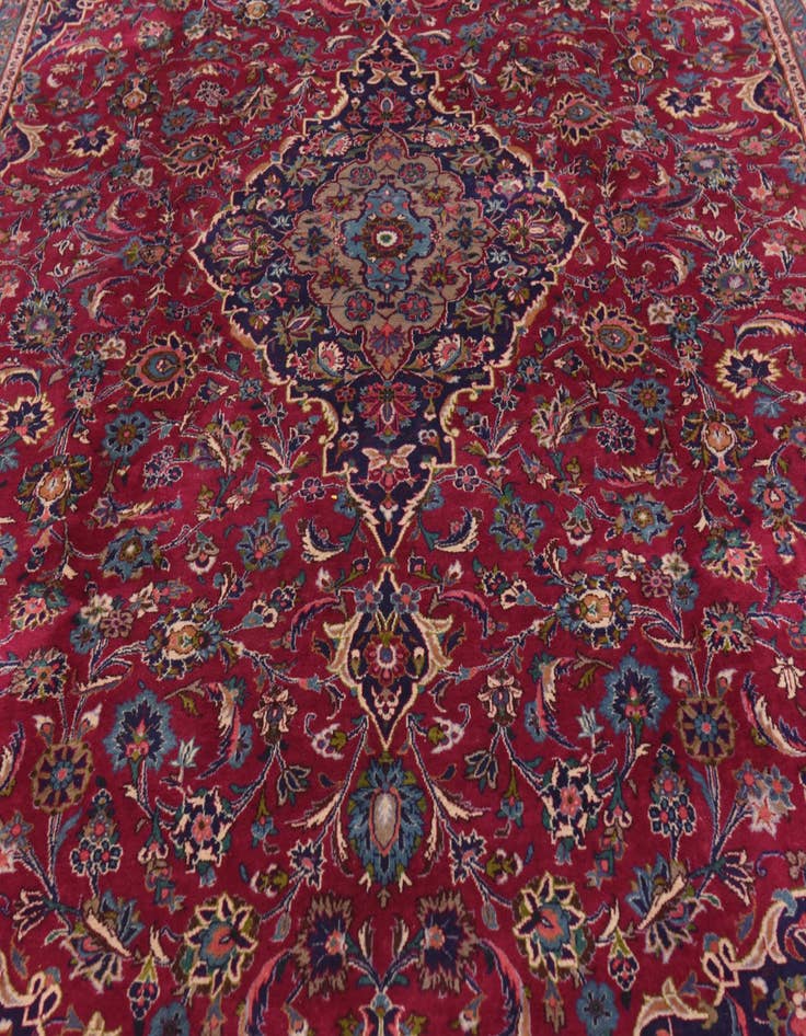 Detail image of 10' 2 x 13' 3  Hand Knotted Mashad Persian Wool Rug