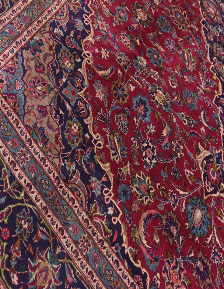 Detail image of 10' 2 x 13' 3  Hand Knotted Mashad Persian Wool Rug