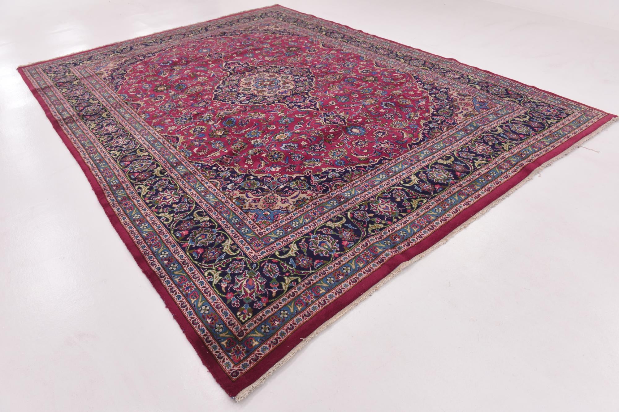 295cm x 395cm anudado a mano Mashad Alfombra Persa Lana