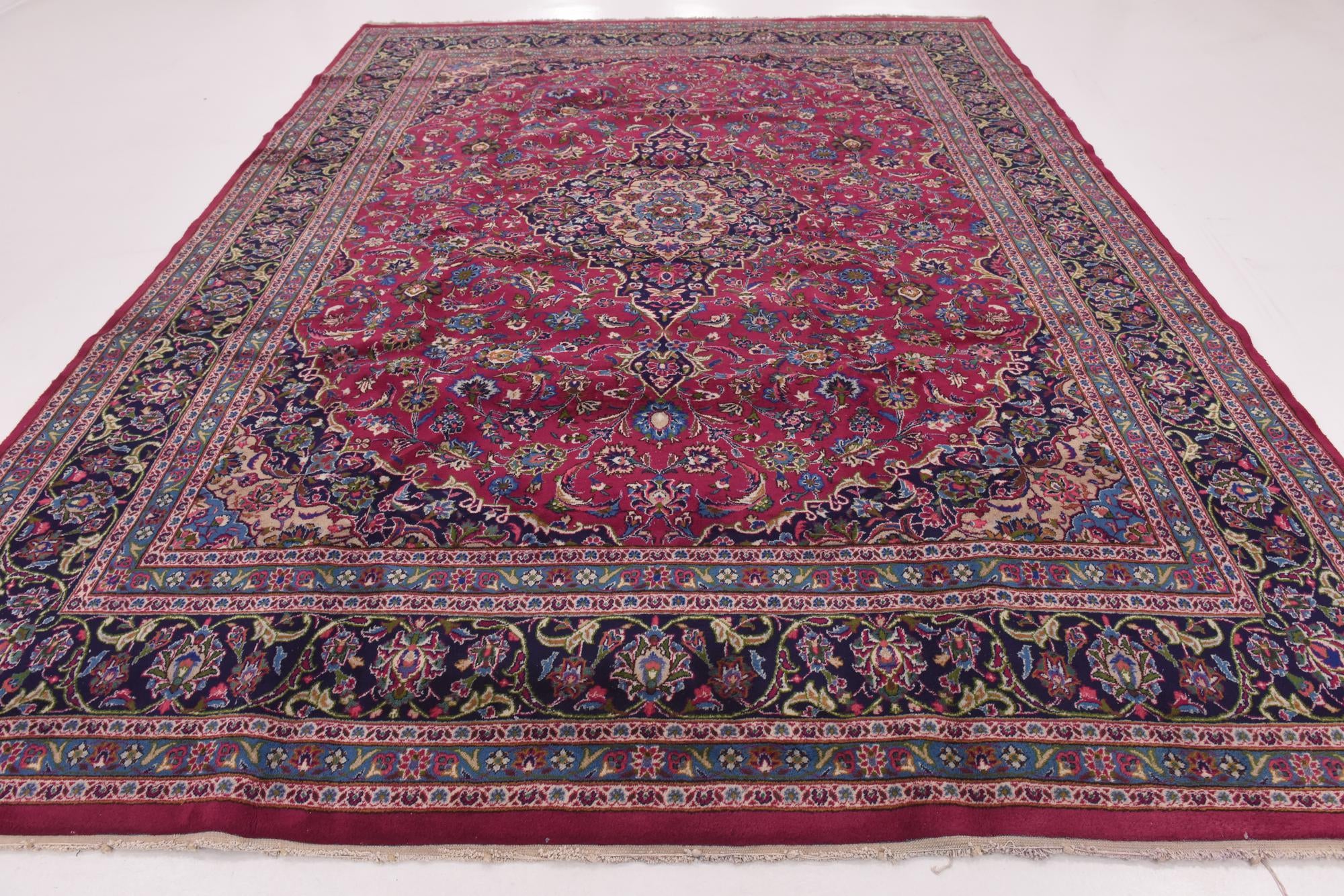 295cm x 395cm anudado a mano Mashad Alfombra Persa Lana