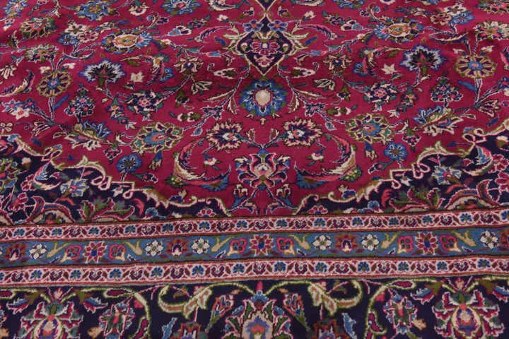 9' 9 x 13' Hand Knotted Mashad Persian Wool Rug