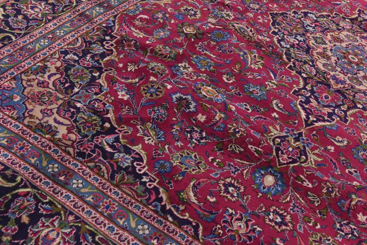 Detail image of 9' 9 x 13' Hand Knotted Mashad Persian Wool Rug