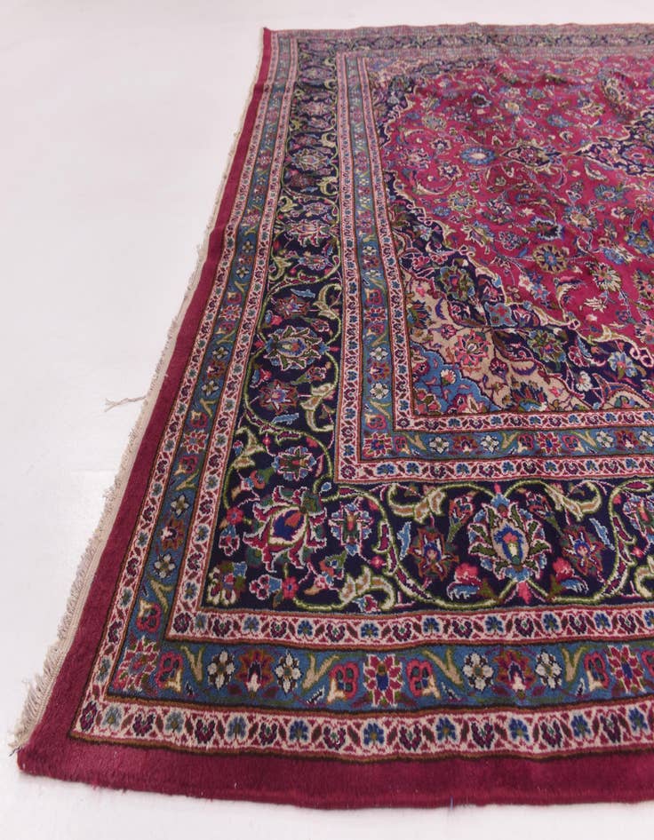 Detail image of 9' 9 x 13' Hand Knotted Mashad Persian Wool Rug