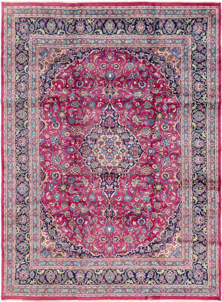 9' 9 x 13' Hand Knotted Mashad Persian Wool Rug