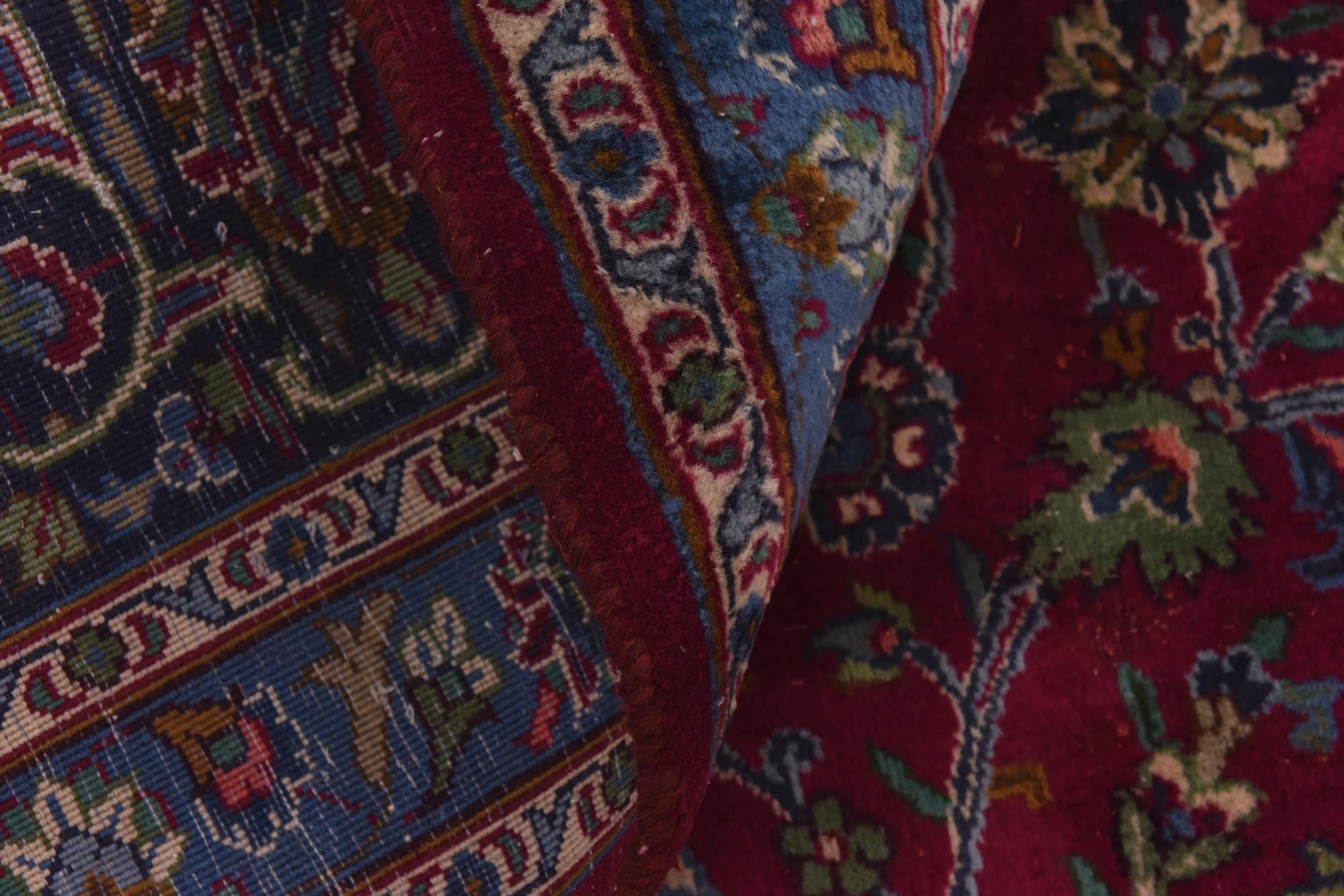 9' 7 x 12' 9 Hand Knotted Mashad Persian Wool Rug
