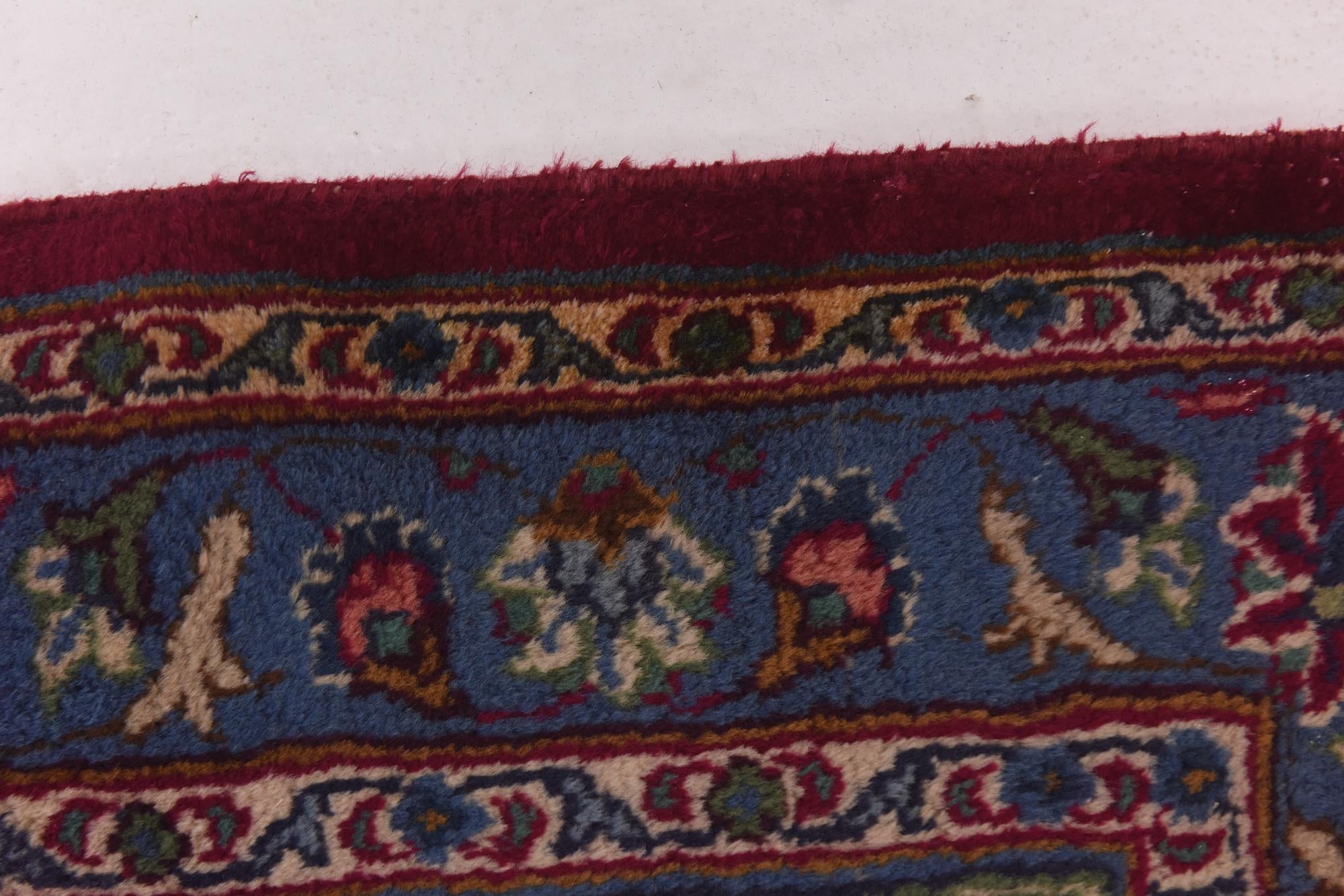 9' 7 x 12' 9 Hand Knotted Mashad Persian Wool Rug