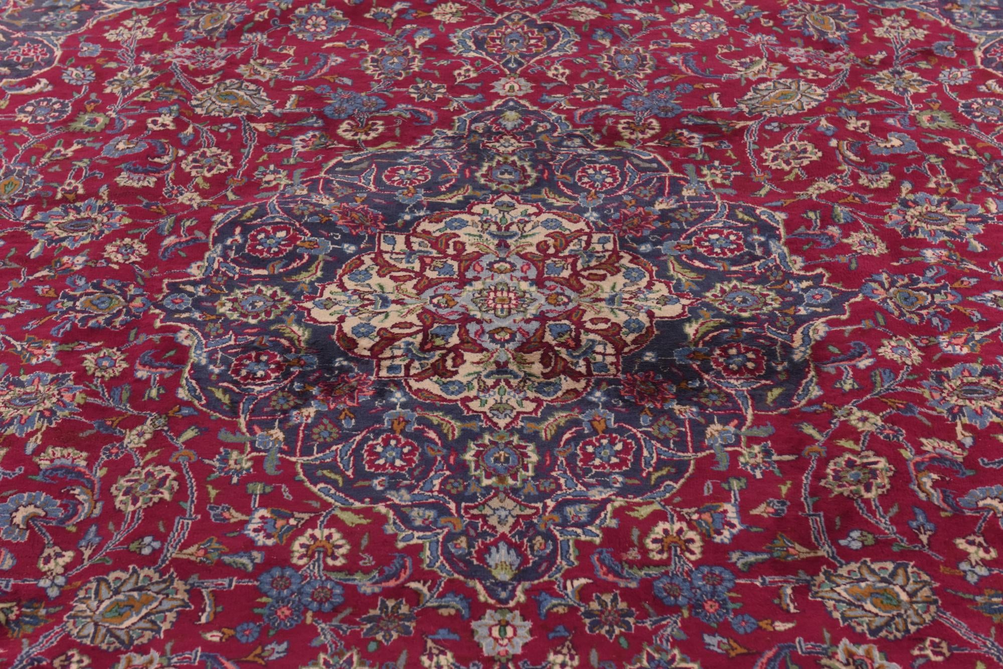 9' 7 x 12' 9 Hand Knotted Mashad Persian Wool Rug