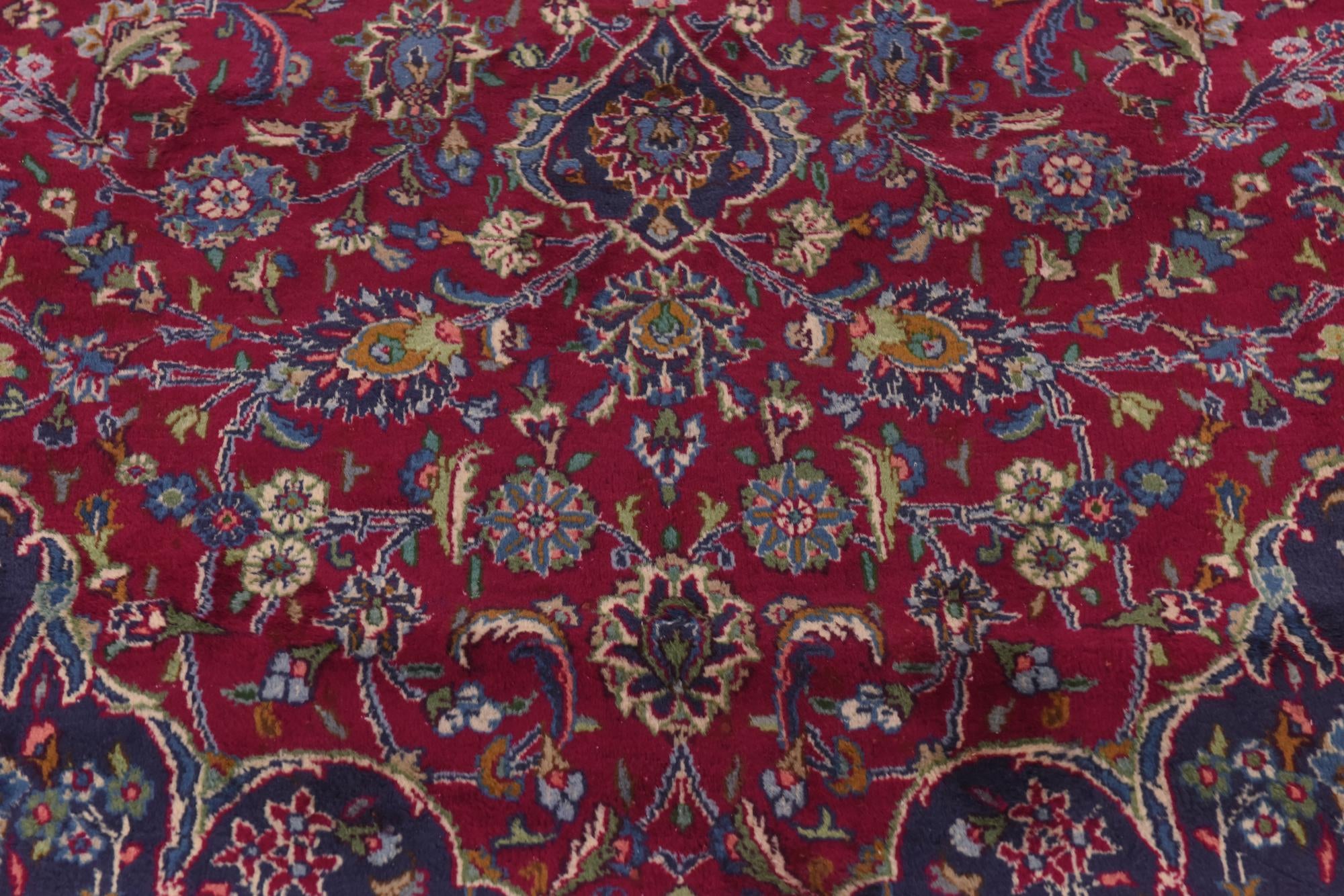 9' 7 x 12' 9 Hand Knotted Mashad Persian Wool Rug