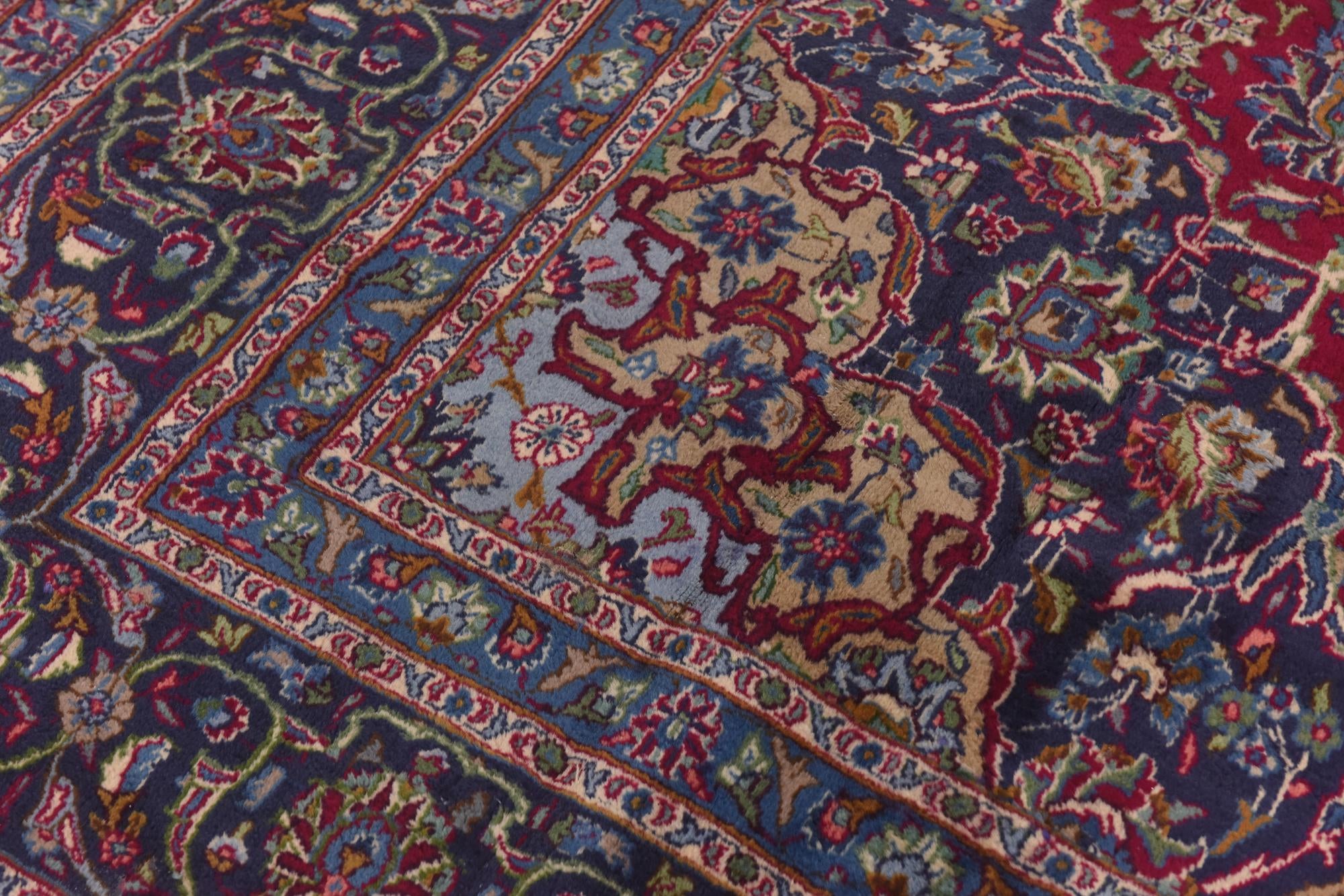 9' 7 x 12' 9 Hand Knotted Mashad Persian Wool Rug