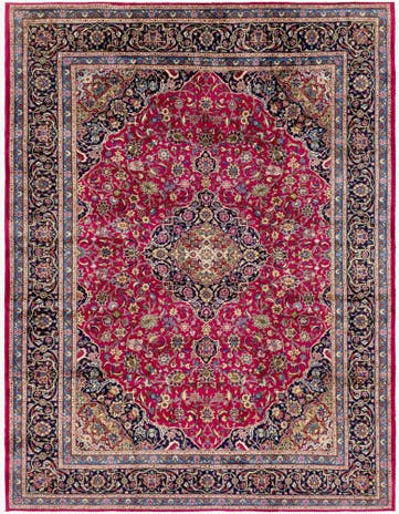9' 10 x 12' 10 Hand Knotted Mashad Persian Wool Rug