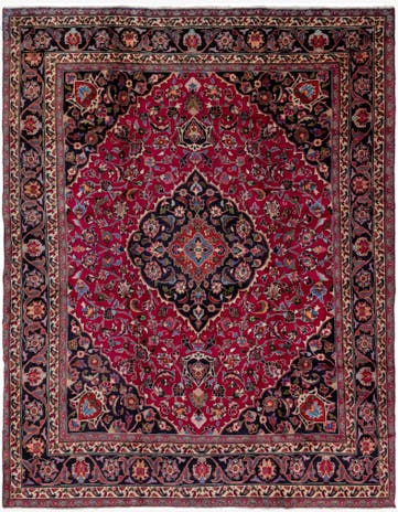 9' 10 x 12' 7 Hand Knotted Mashad Persian Wool Rug