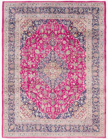 9' 10 x 12' 10 Hand Knotted Mashad Persian Wool Rug
