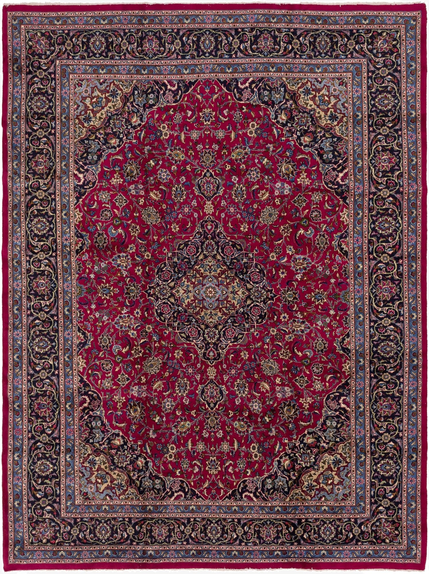 9' 8 x 13'  Hand Knotted Mashad Persian Wool Rug