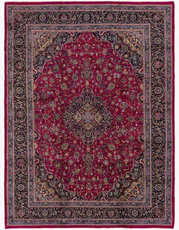 9' 8 x 13' Hand Knotted Mashad Persian Wool Rug