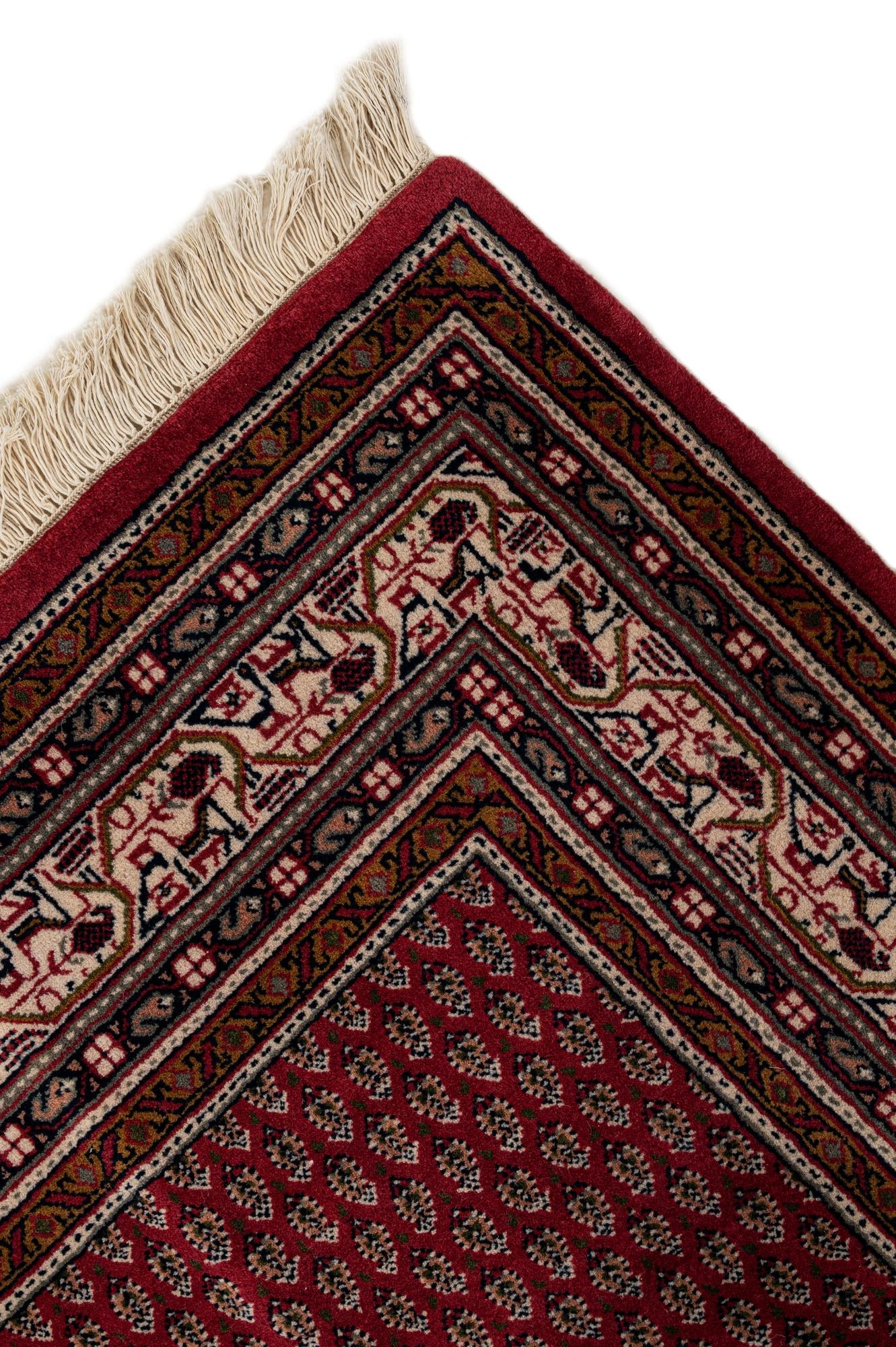 165cm x 235cm Hand Knotted Mir Wool Rug