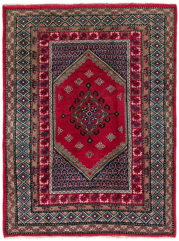 6' 11 x 9' 4 Hand Knotted Moroccan Wool Rug