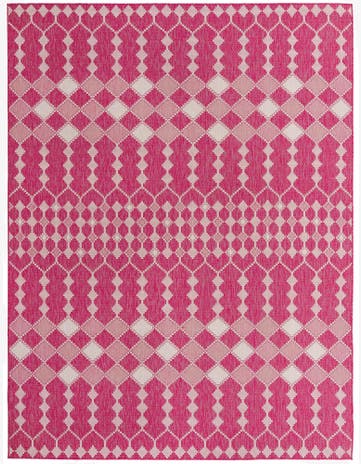 Magenta Easy-Clean Lattice Indoor / Outdoor Rug