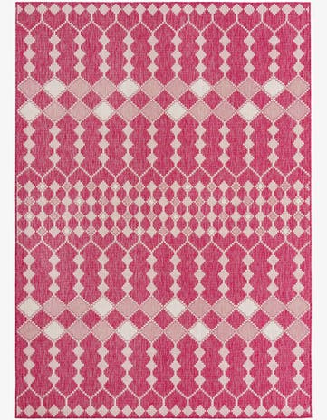 Magenta Easy-Clean Lattice Indoor / Outdoor Rug