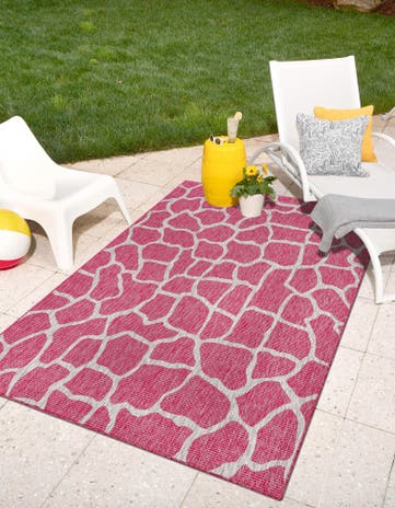 Magenta Easy-Clean Safari Indoor / Outdoor Rug