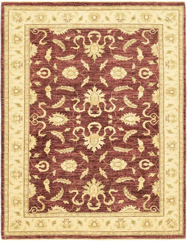 Detail image of 6' 6 x 9' 9 Hand Knotted Peshawar Ziegler Rug