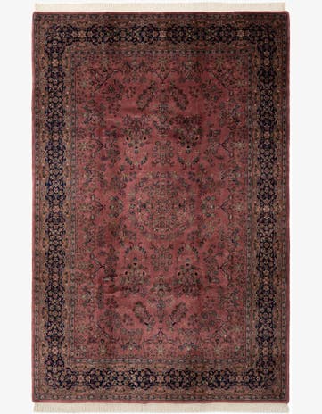 6' 8 x 10' 2 Hand Knotted Sarough Oriental Wool Rug