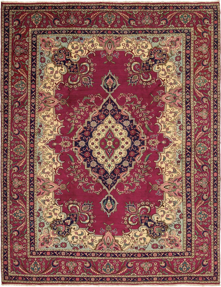 Detail image of 9' 9 x 12' 10 Hand Knotted Tabriz Persian Wool Rug