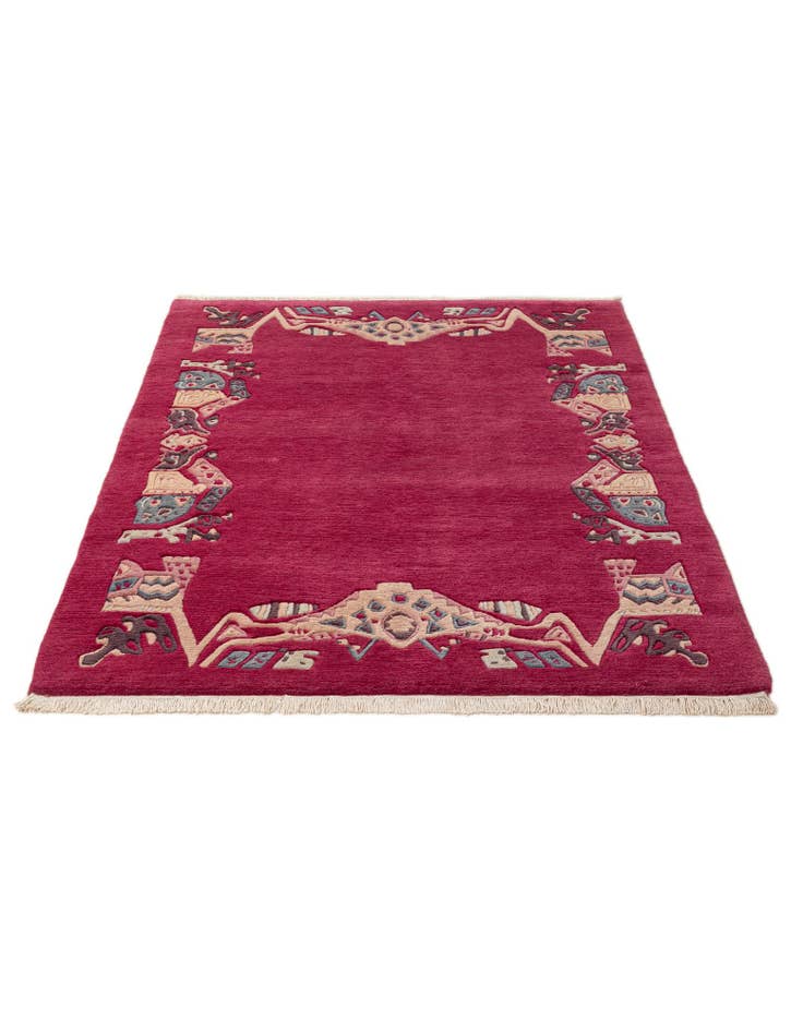 Detail image of 4' 1 x 6' Hand Knotted Tibet Wool Rug