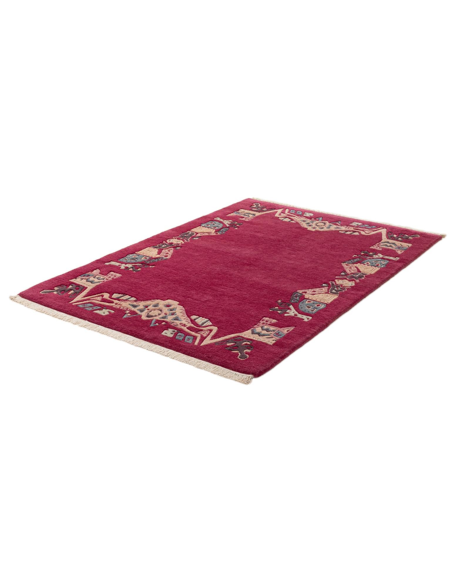 4' 1 x 6' Hand Knotted Tibet Wool Rug