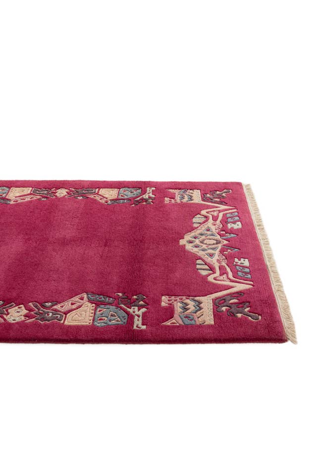Detail image of 4' 1 x 6' Hand Knotted Tibet Wool Rug
