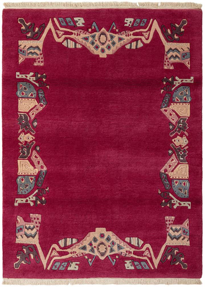 4' 1 x 6' Hand Knotted Tibet Wool Rug