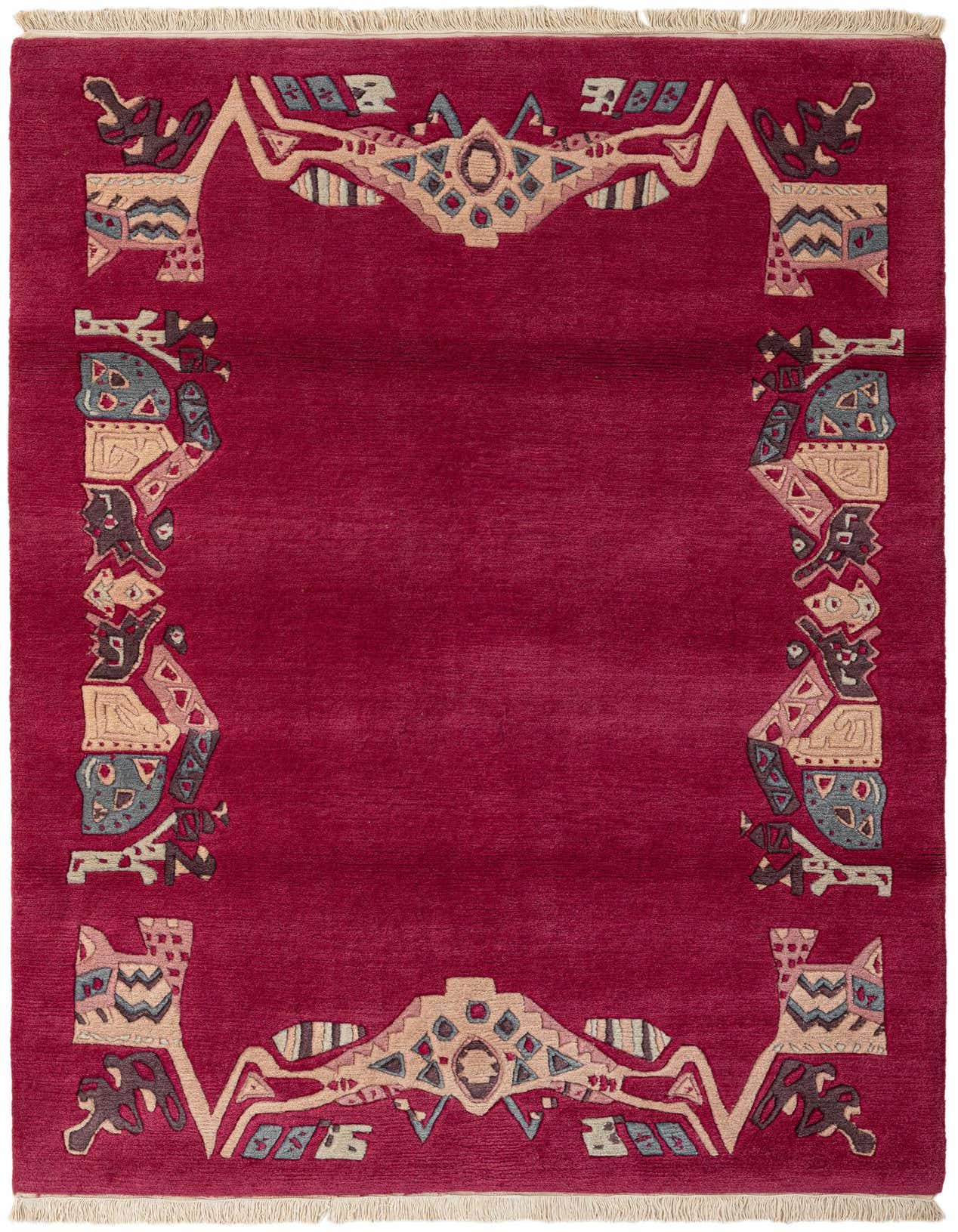 4' 1 x 6' Hand Knotted Tibet Wool Rug