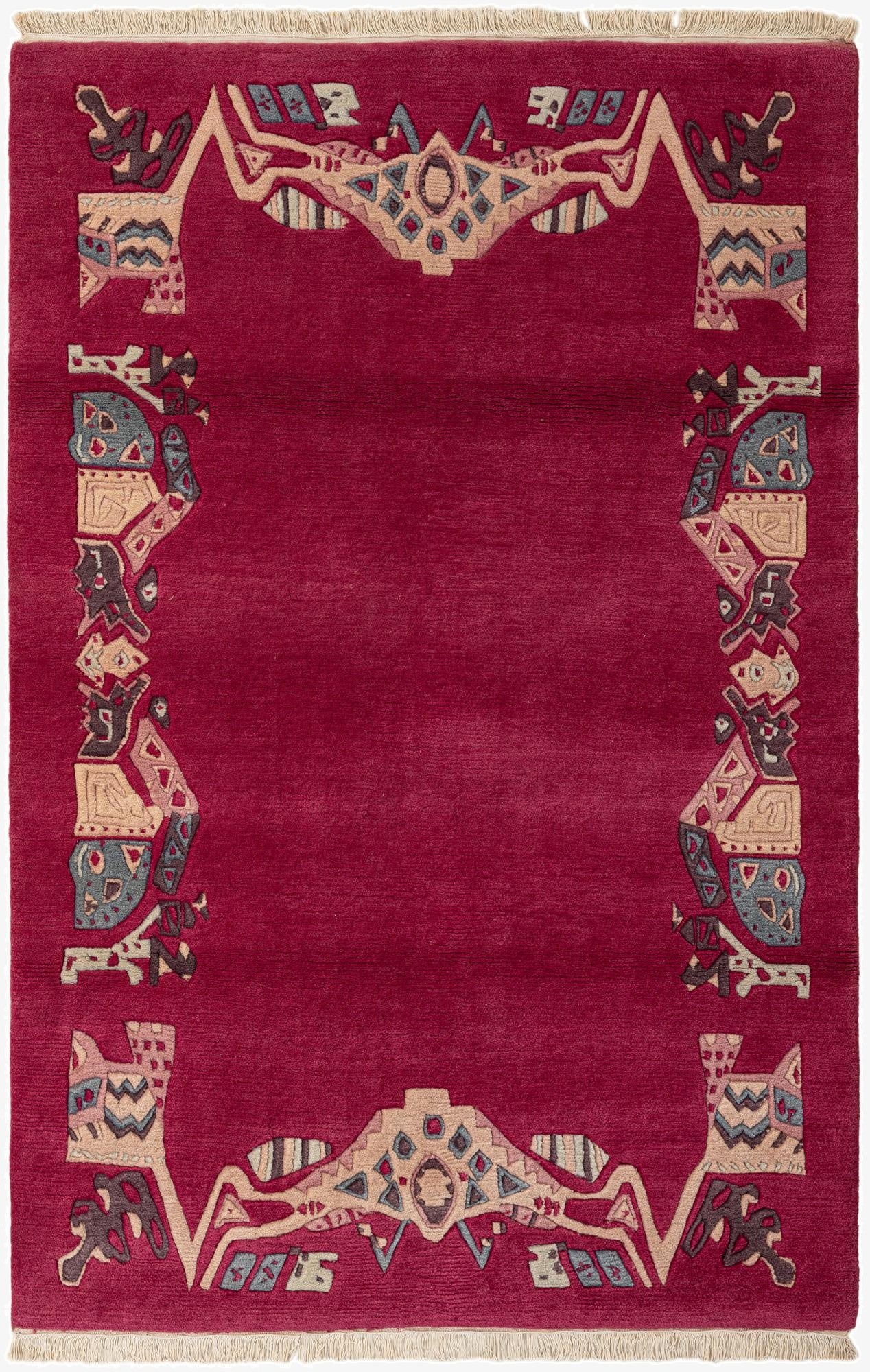 4' 1 x 6'  Hand Knotted Tibet Wool Rug