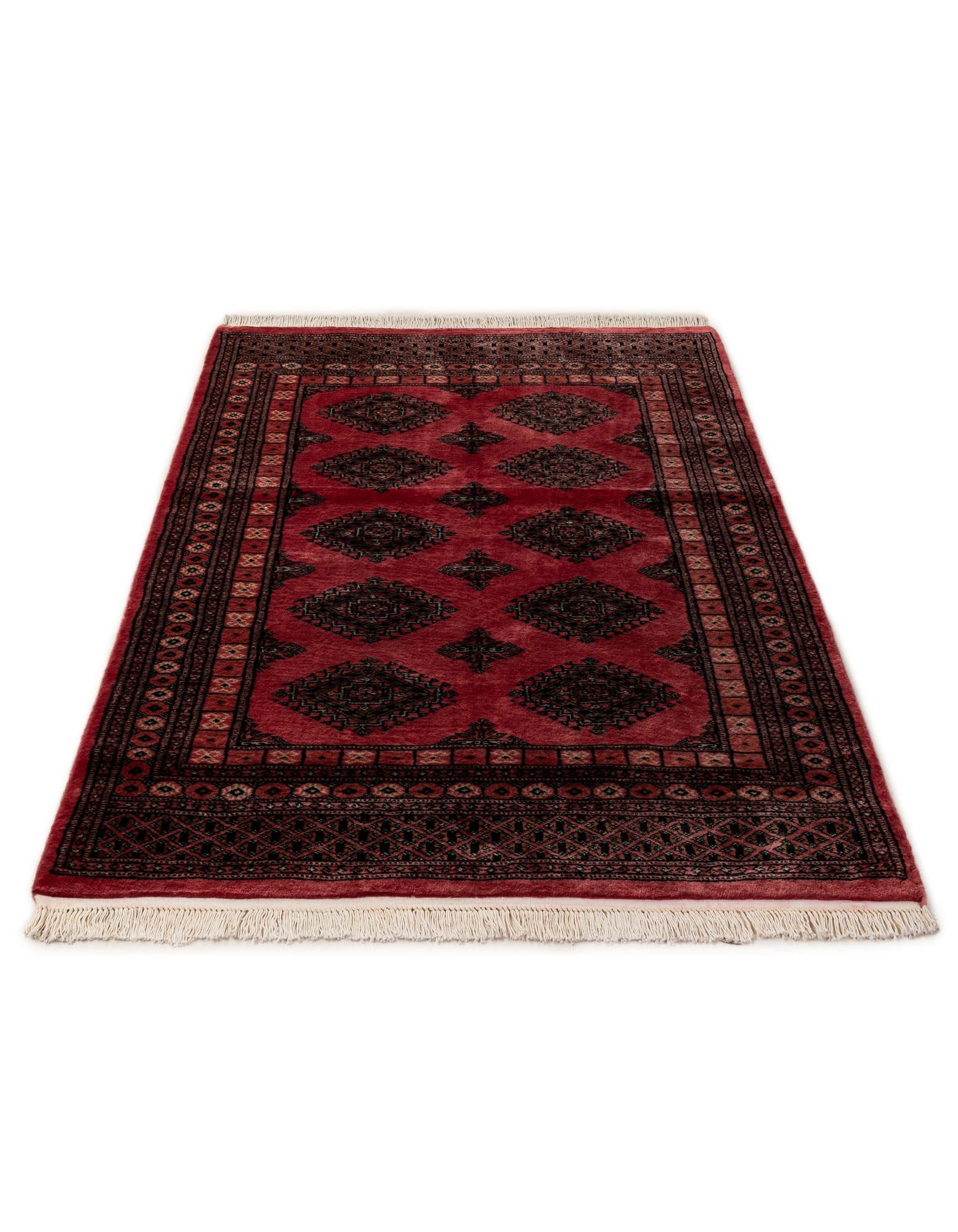 4' 2 x 6' 3 Hand Knotted Torkaman Persian Wool Rug