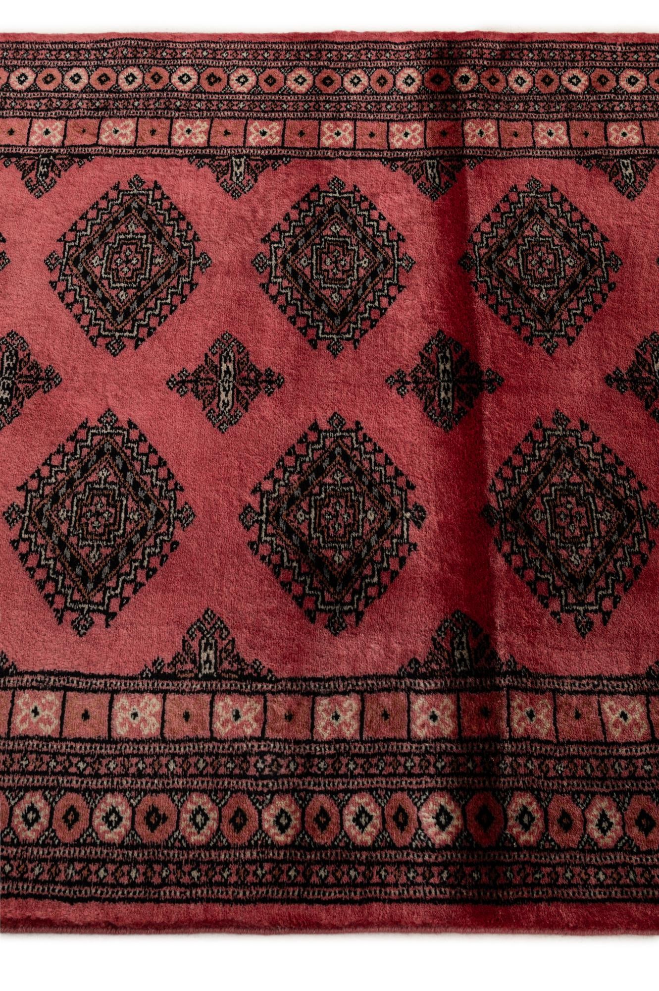 4' 2 x 6' 3 Hand Knotted Torkaman Persian Wool Rug