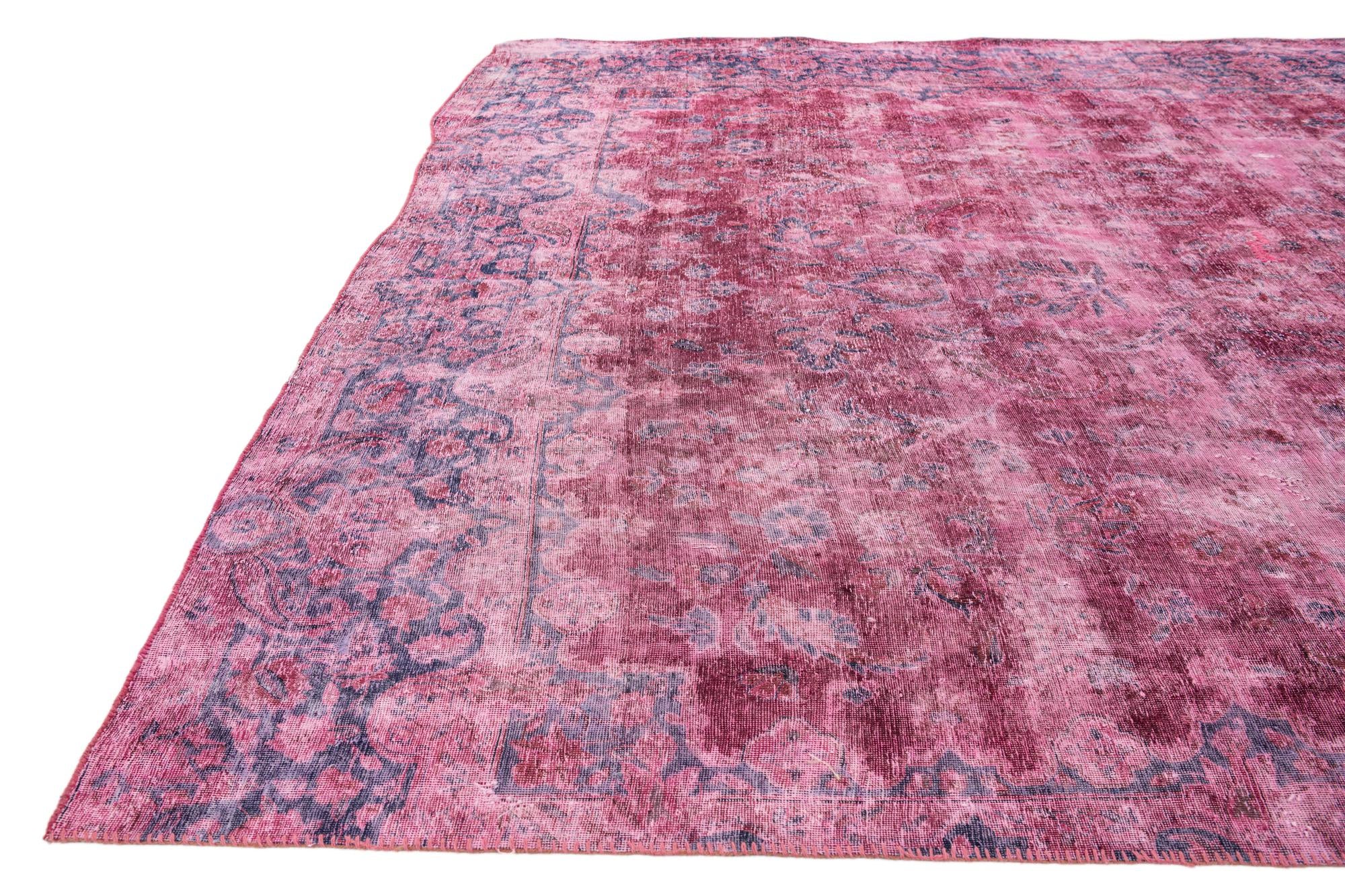 8' 7 x 12' 10 Hand Knotted Ultra Vintage Persian Wool Rug