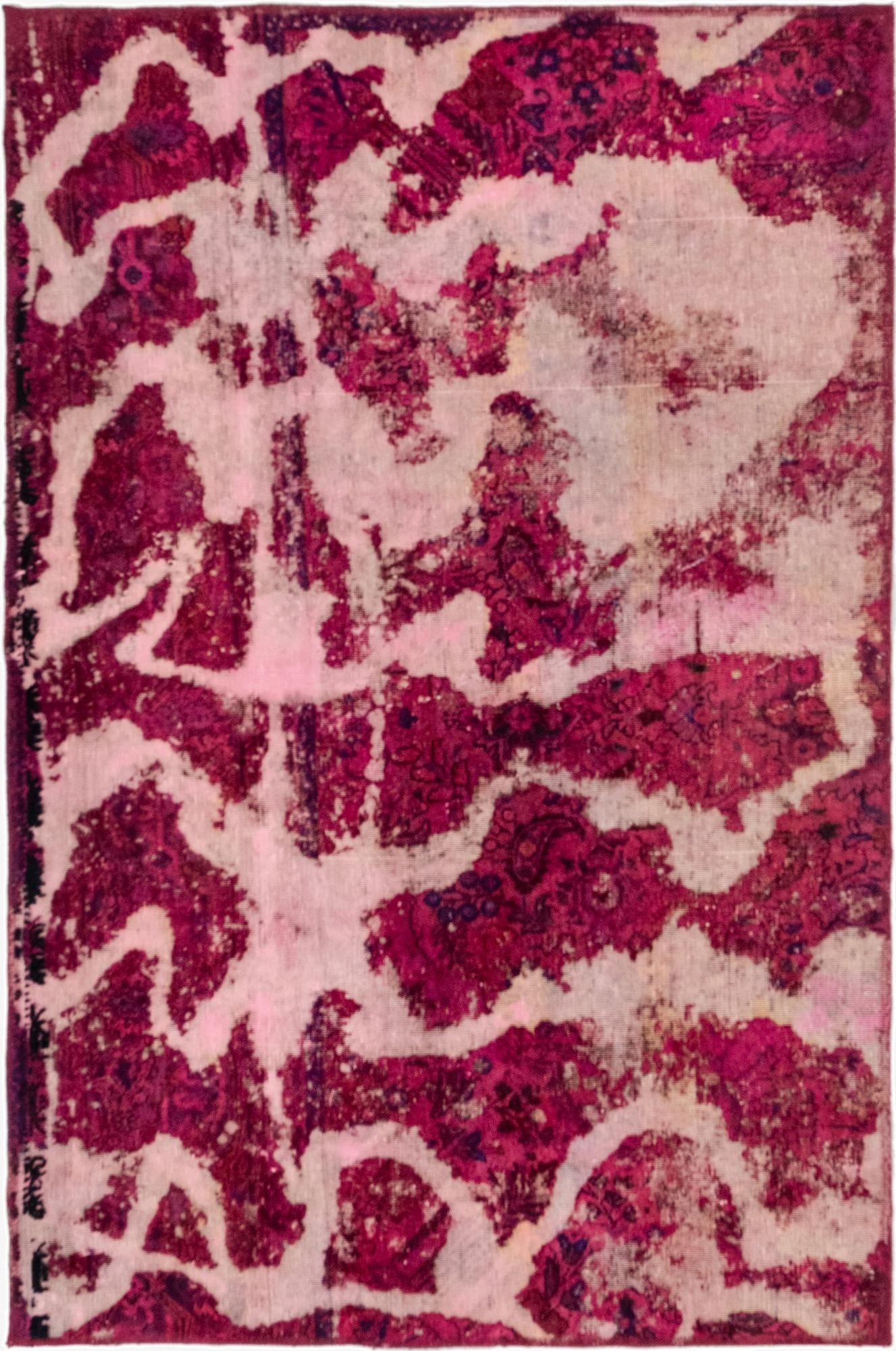 4' 2 x 6' 2  Hand Knotted Ultra Vintage Persian Wool Rug