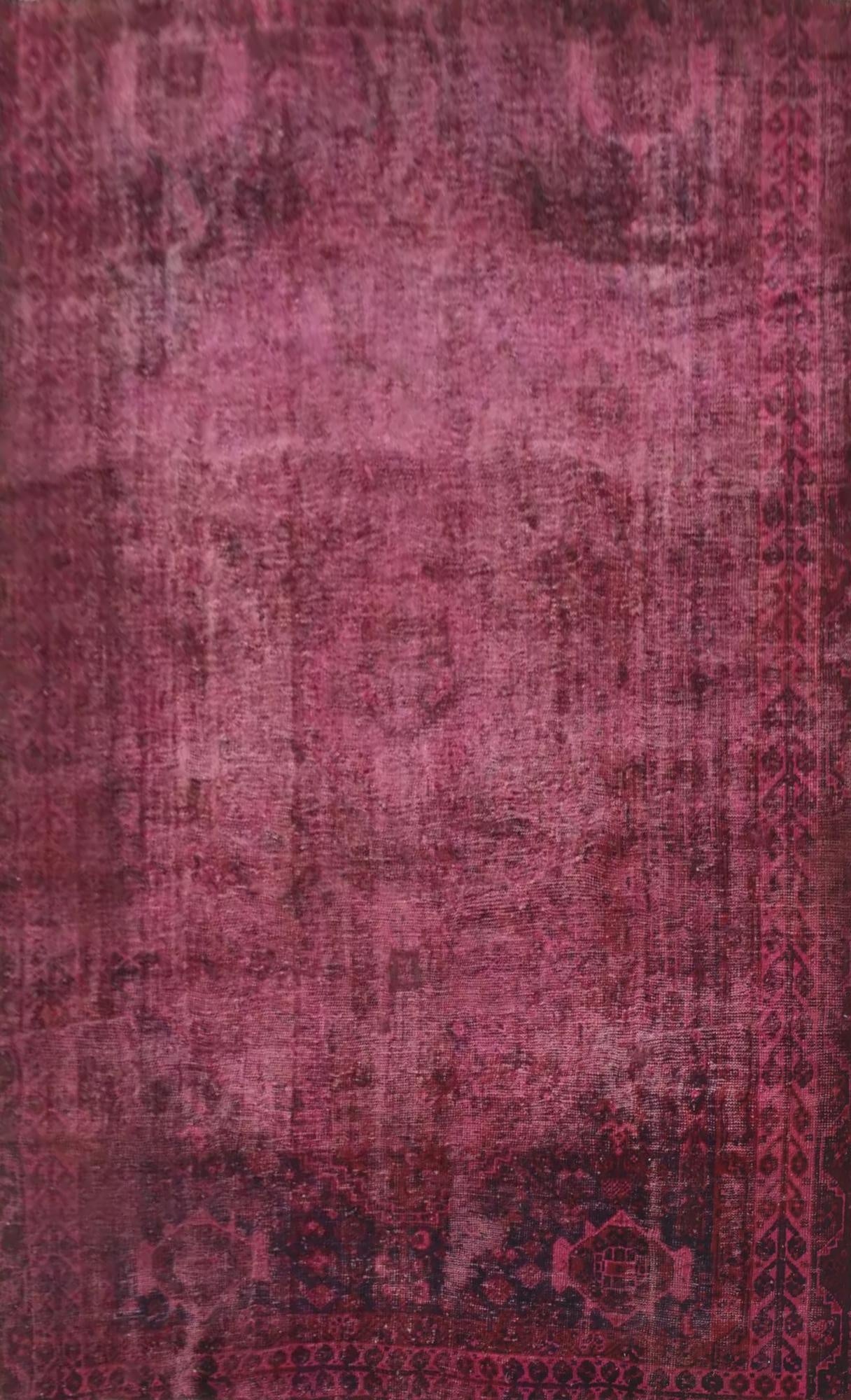 7' x 9' 2  Hand Knotted Ultra Vintage Persian Wool Rug